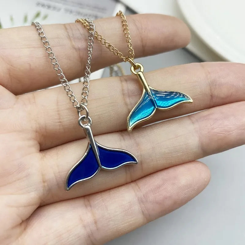 New Design Animal Women Necklace Fashion Whale Tail Fish Nautical Charm Mermaid Tails Necklaces Jewelry Gift Collar Necklace