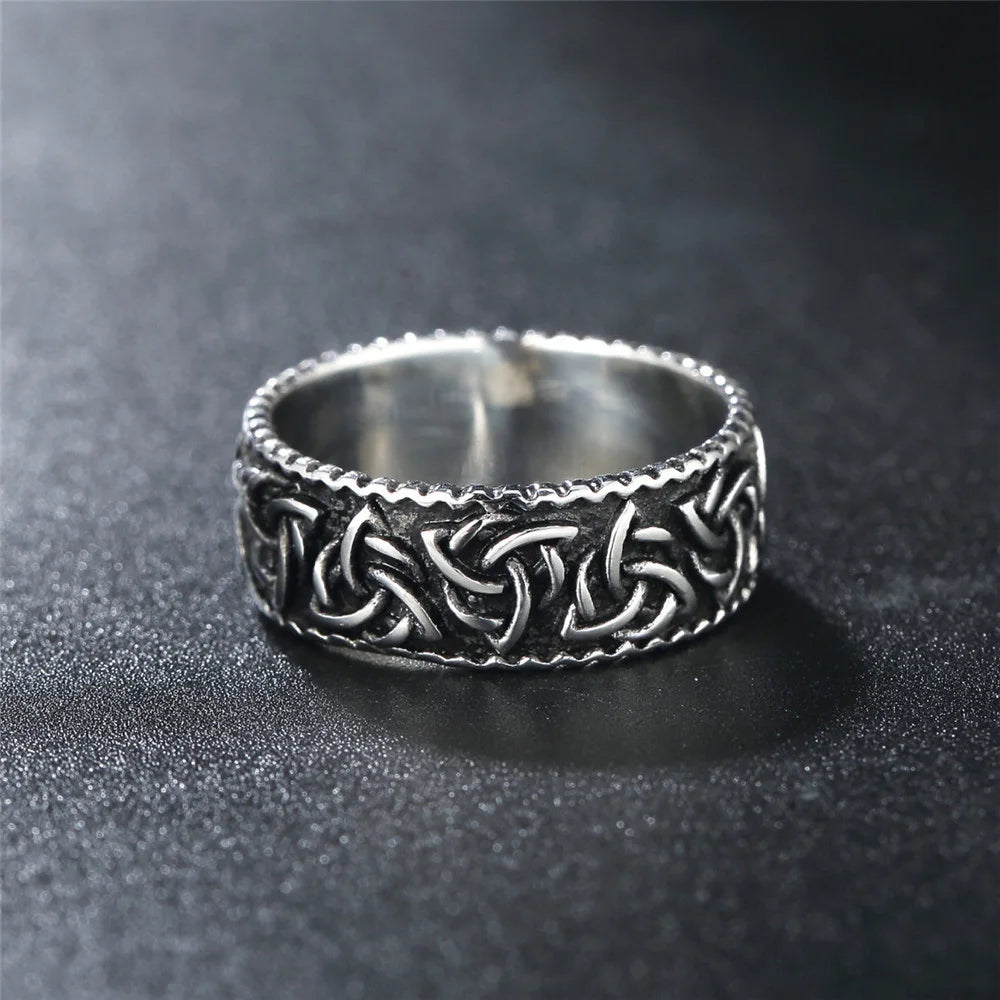 Nordic Edelstahl Viking Ring Männer Amulett Retro Odin Celtics Knot Trinity Ringe Für Männer Mode Schmuck Geschenk Großhandel