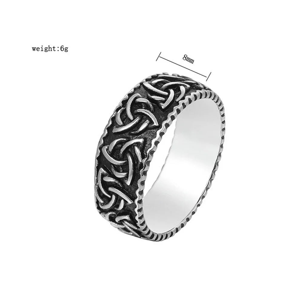 Nordic Edelstahl Viking Ring Männer Amulett Retro Odin Celtics Knot Trinity Ringe Für Männer Mode Schmuck Geschenk Großhandel