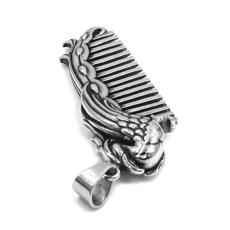 Peacock Comb Pendant Stainless Steel Jewelry Fashion Animal Peacock Biker Men Women Pendant Gift SWP0608A