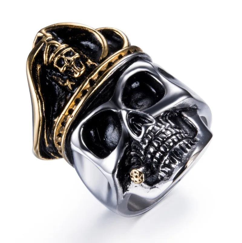 Klassischer Totenkopfring für Spezialkräfte-Offiziere, für Herren, Rock-Biker-Schmuck