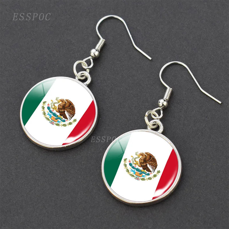 National Flag Pattern Dangle Earrings Israel Russia United States France Italy Germany Spain Flag Women Hook Earring Jewelry