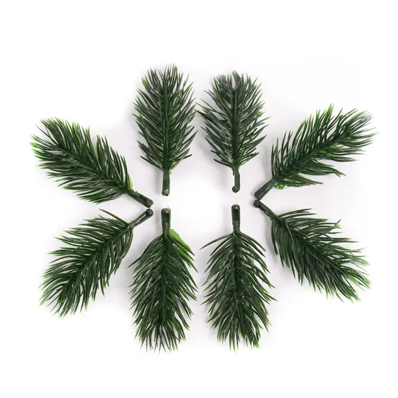 100Pcs Christmas Tree Ornament Mini Artificial Pine Needles Garland Pine Pick Party Supplies For Christmas Simulation Plants