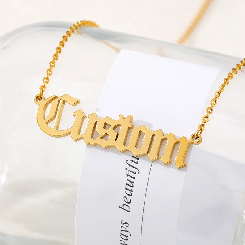 Custom Crown Name Personalized Necklaces For Women Man  Stainless Steel Charm Jewelry Unique Princess Gift