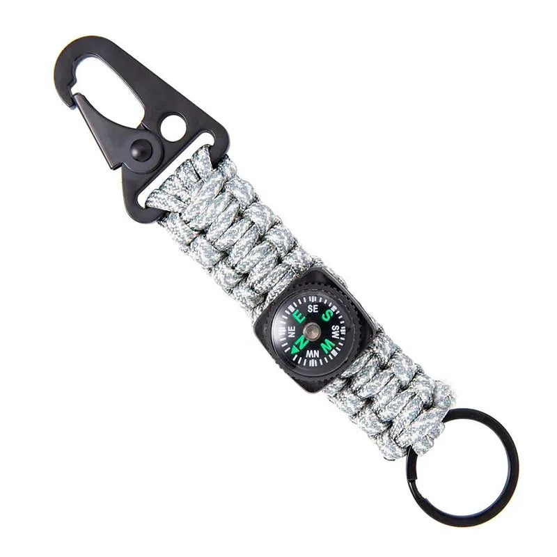 Men Women Umbrella Rope Compass Climb Keychain Tactical Survival Tool Carabiner Hook Cord Backpack Buckle Outdoor Style