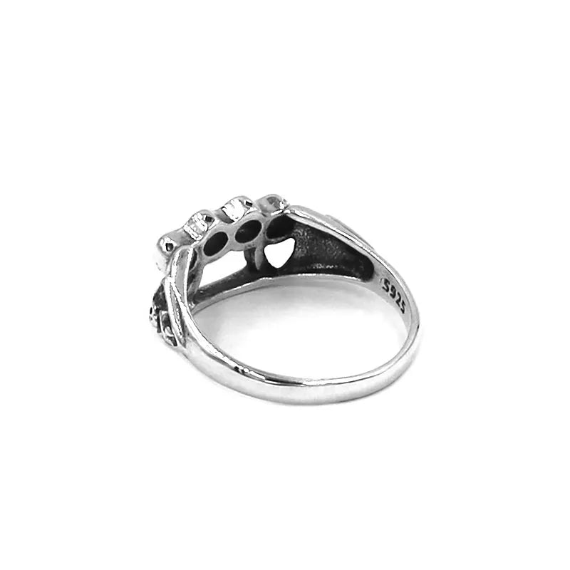 Fashion S925 Sterling Silver Knuckles Boxing Glove Skull Ring Classic Motor Biker Finger Ring For Mens Women SWR0950A