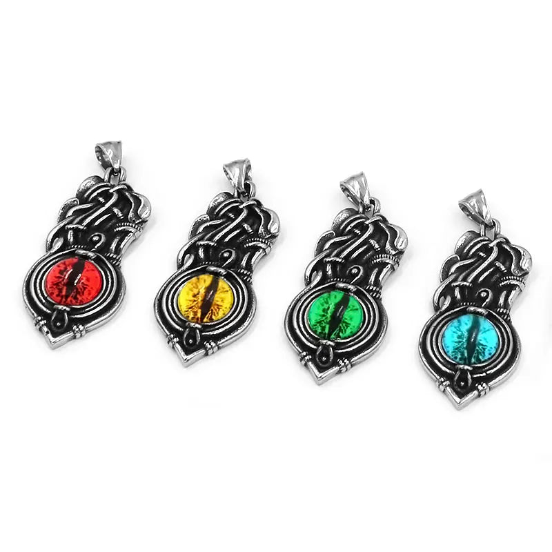 Wizard Ghost Evil Eye Pendant Stainless Steel Norse Viking Celtic Knot Biker Pendant Gift For Women Men SWP0597A