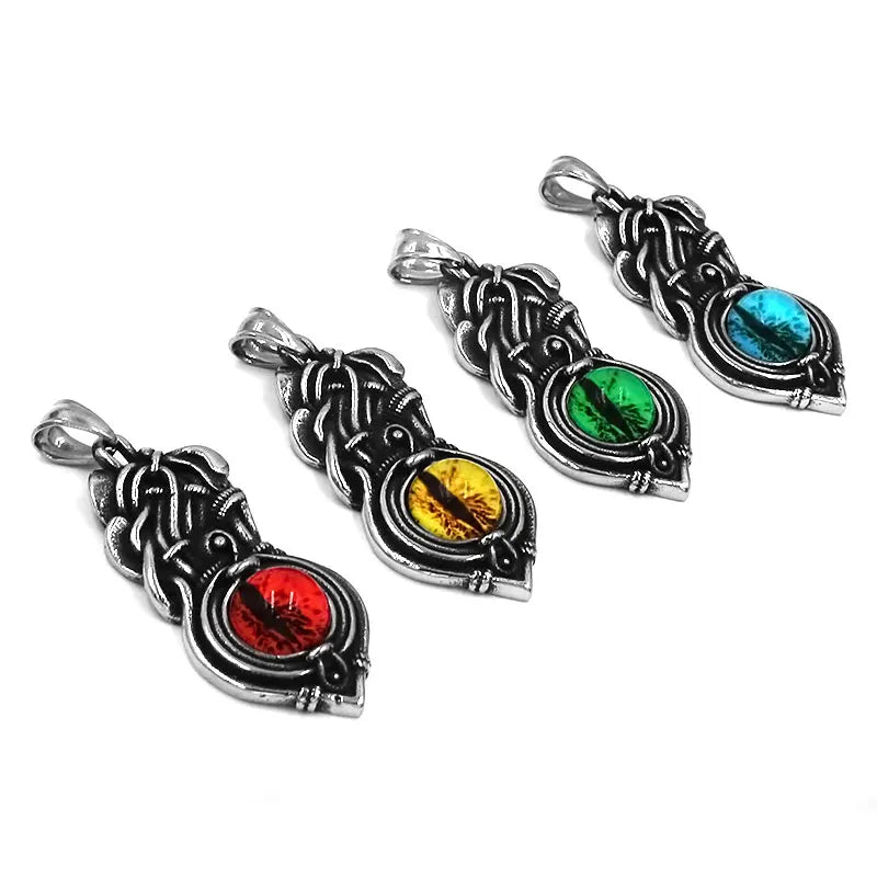 Wizard Ghost Evil Eye Pendant Stainless Steel Norse Viking Celtic Knot Biker Pendant Gift For Women Men SWP0597A