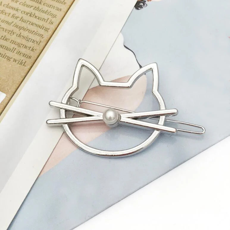 Fashion Metal Leaf Hair Clip Barrettes Hairpin Barrette Hair Claws Women Girls Trend Charm Moon Round Triangle