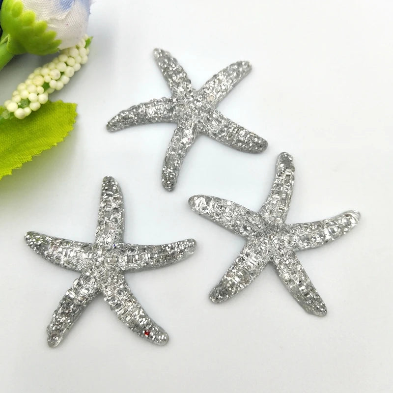 10pcs New pattern Resin Adorable Glitter Colorful Starfish For Home Wedding Decor Crafts Making Scrapbooking DIY Hair Bow Center