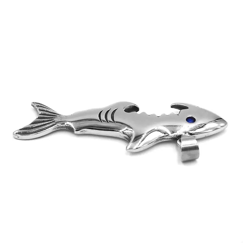 Fashion Shark Pendant Stainless Steel Jewelry Shark Bottle Opener Biker Mens Women Pendant SWP0543A