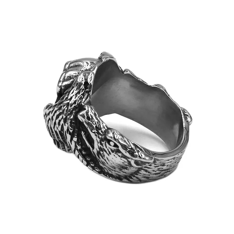 Norse Viking Wolf Eagle Wing Ring Stainless Steel Jewelry Tribal Animal Celtic Knot Bear Man Skull Biker Ring Wholesale SWR0958A