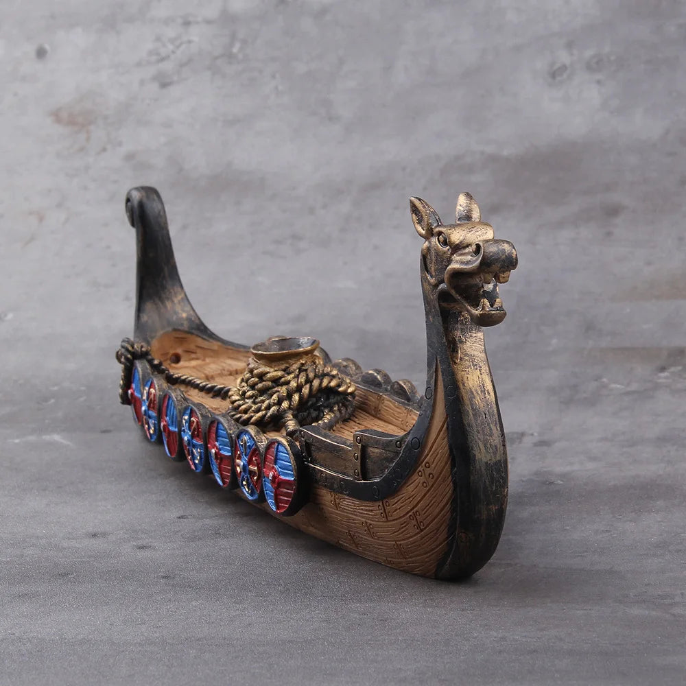 Viking Dragon Boat Incense Burner - Holder