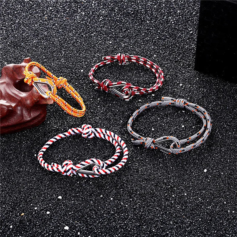 MKENDN New Arrival Fashion Sport Camping Parachute Navy Blue Cord Men Women Nautical Survival Rope Chain Bracelet Summer Style