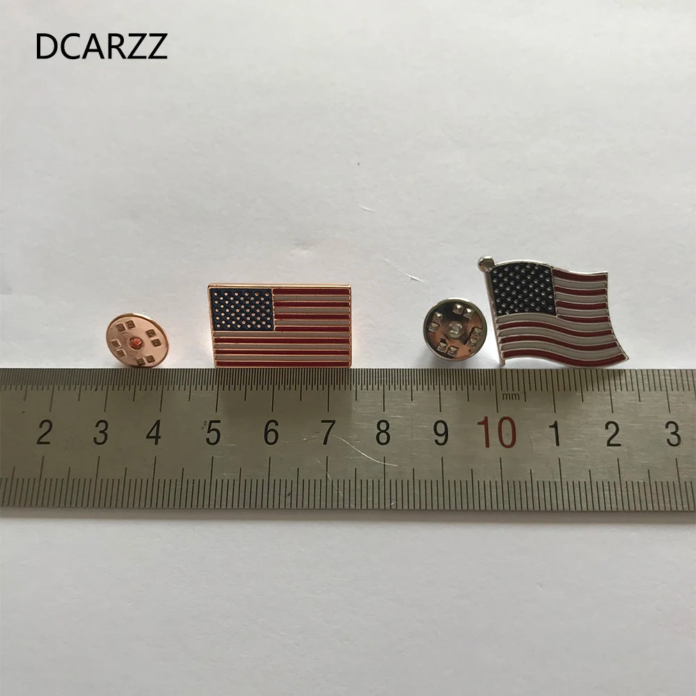 DCARZZ USA Flag Badge Brooches Lapel Pin Country Badges Enamel PinsFashion Jewelry Brooches for Women Cute Gift