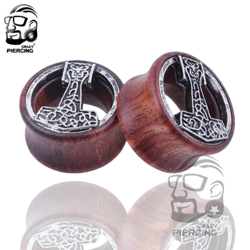 Fashion Anchor Flesh Tunnels Ear Plugs Big Gauge Piercing Expande Wood 8mm - 20mm Piercing Body Jewelry For Earring Kits