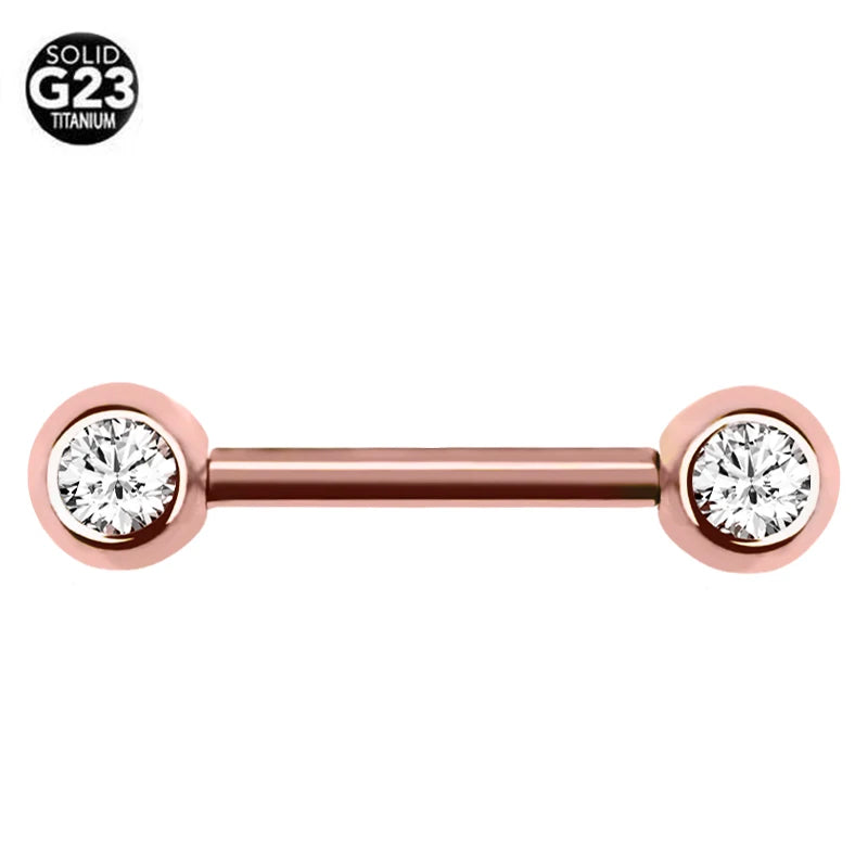 G23 Titanium Double Ball Body Piercing jewelry Straight Barbell For Tongue Lip Ear Earring Nipple Bar Ring Barbell Body 5 Color