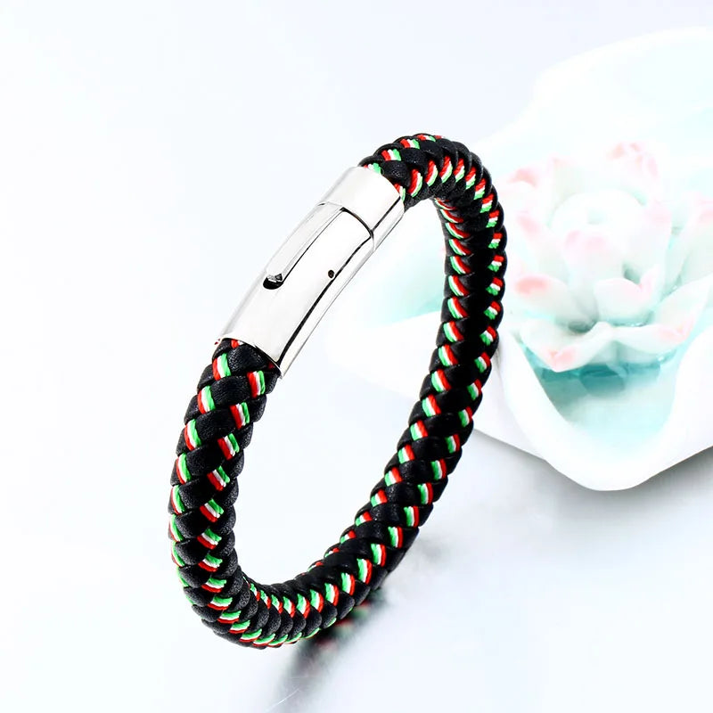 Beier new store Color mix and match simple bracelet for men and women tri-color woven fashion jewelry LLBC-L0101