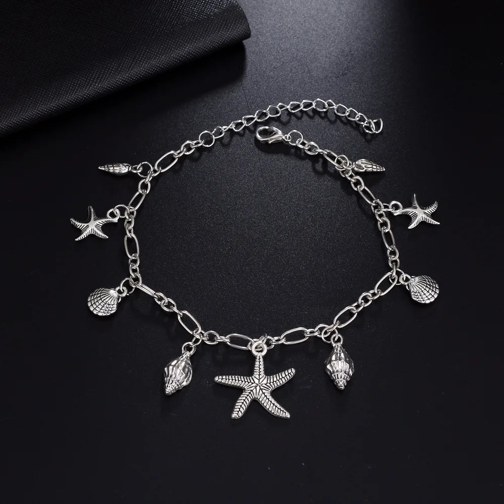 Vintage Anklets for Women Starfish Pendant Anklet Summer Beach Foot Ankle Bohemian Anklet Bracelet On Leg Jewelry 2023