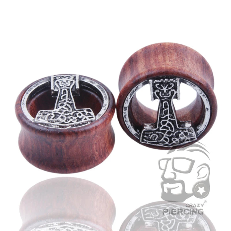 Fashion Anchor Flesh Tunnels Ear Plugs Big Gauge Piercing Expande Wood 8mm - 20mm Piercing Body Jewelry For Earring Kits