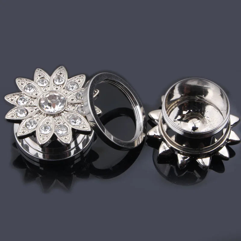 New Arrival Stainless Steel Ear Plugs Piercing Tunnels Expander Snow Flower Logo Ear Gauges Mix Size 6mm to 16mm Body Jewelry