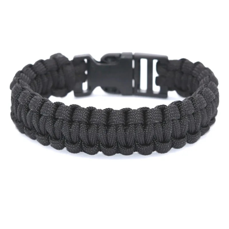 Outdoor Travel Camping Thin Army green Braided Cobra Weave Plastic Buckle Paracord Survival Bracelet