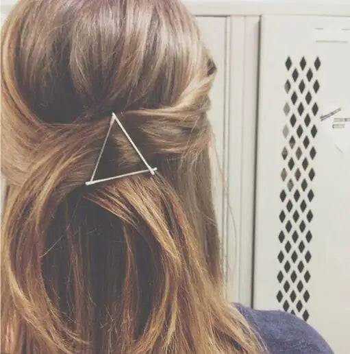 Fashion Metal Leaf Hair Clip Barrettes Hairpin Barrette Hair Claws Women Girls Trend Charm Moon Round Triangle