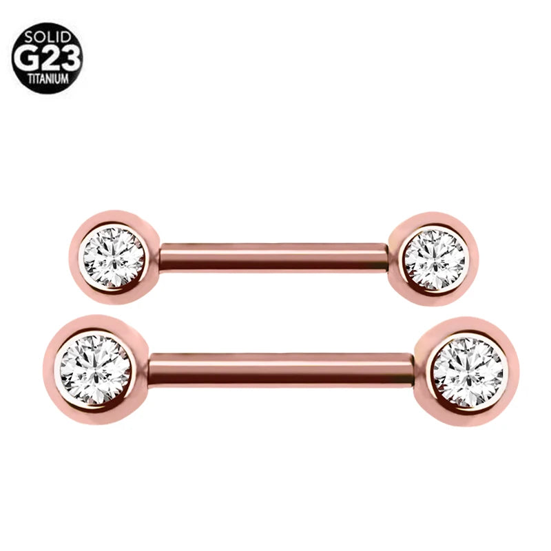 G23 Titanium Double Ball Body Piercing jewelry Straight Barbell For Tongue Lip Ear Earring Nipple Bar Ring Barbell Body 5 Color