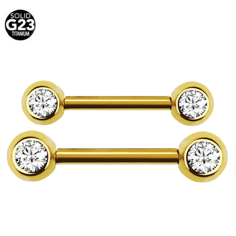 G23 Titanium Double Ball Body Piercing jewelry Straight Barbell For Tongue Lip Ear Earring Nipple Bar Ring Barbell Body 5 Color