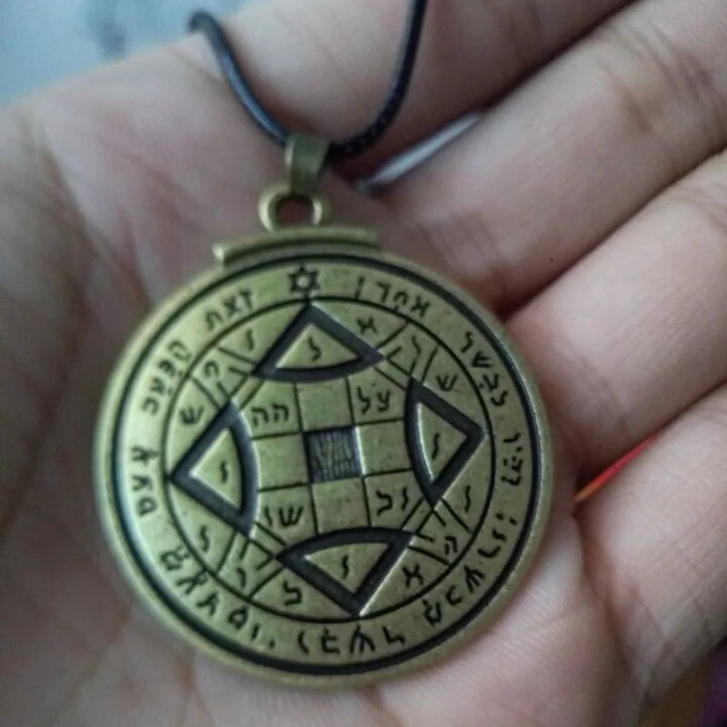 1 piece Talisman for Good Luck Key of Solomon Pentacle Seal necklace talisman charms pendants jewelry stamps alphabet religious