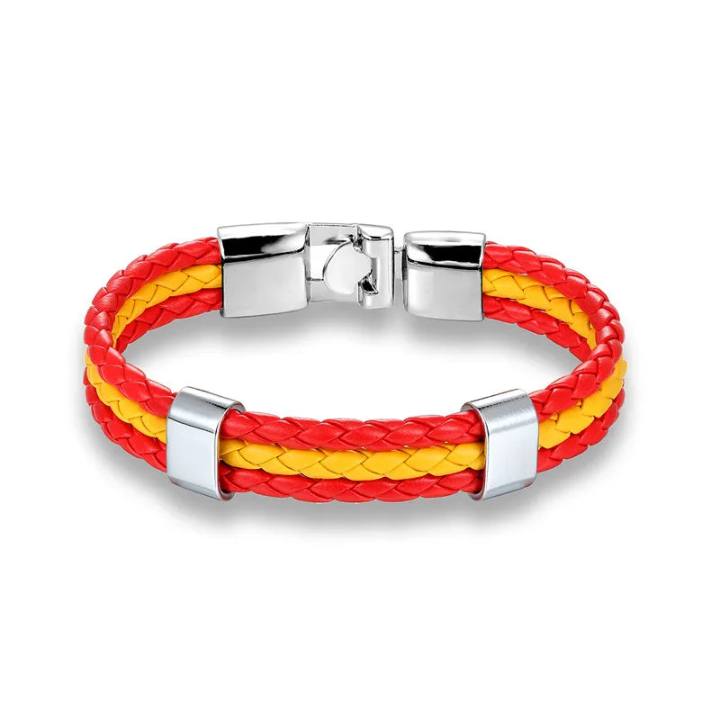 MKENDN 8 Styles Yellow Red Multilayer Rope Leather Bracelet Magnet Bracelets 550Paracord Survival Bracelets Pulseras