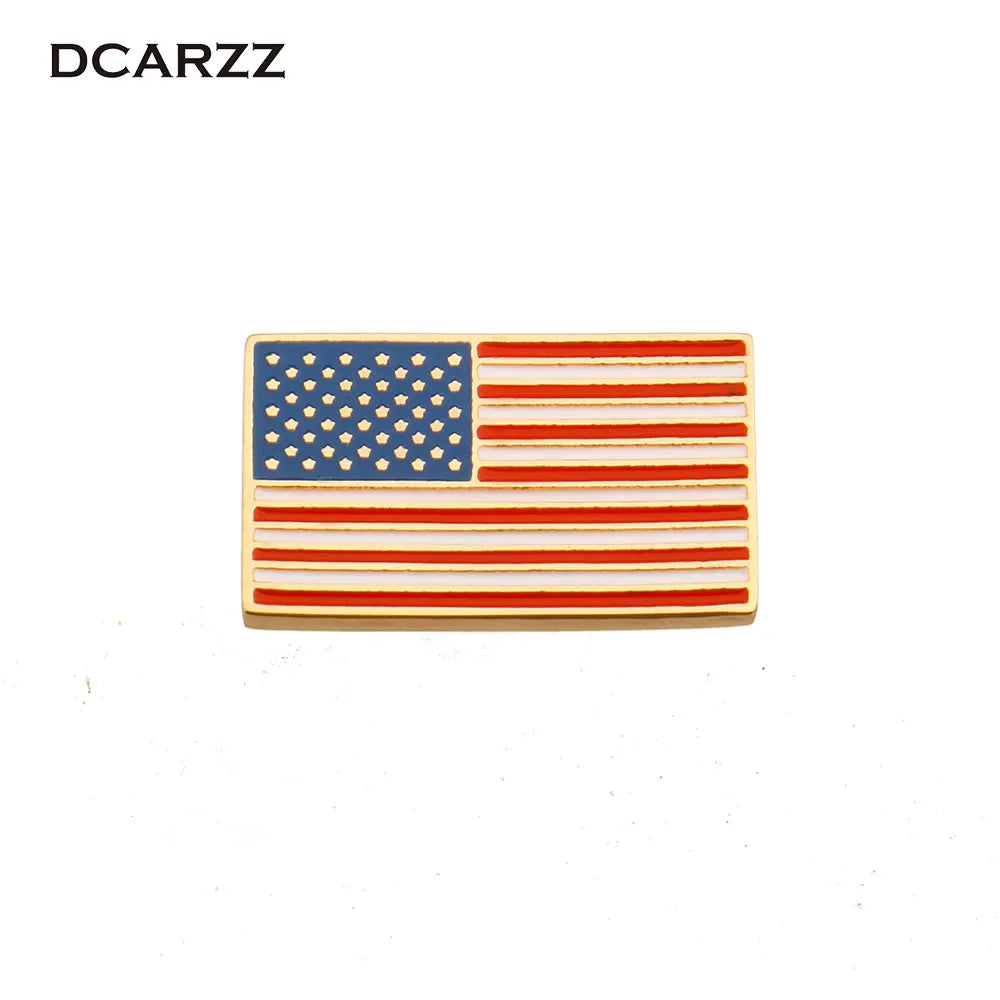 DCARZZ USA Flag Badge Brooches Lapel Pin Country Badges Enamel PinsFashion Jewelry Brooches for Women Cute Gift