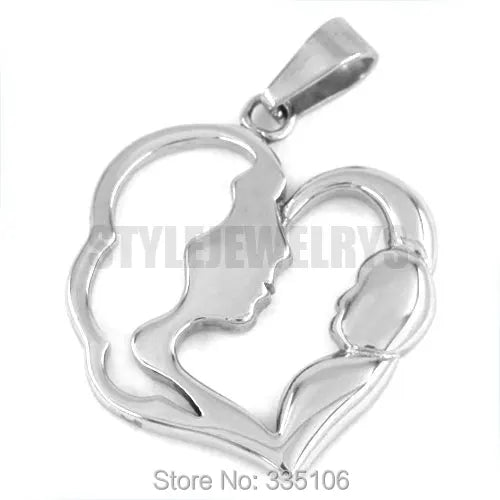 Mother Kids Love Pendant Stainless Steel Jewelry Everlasting Love Fashion Mom and Children Pendant Gift SWP0200A