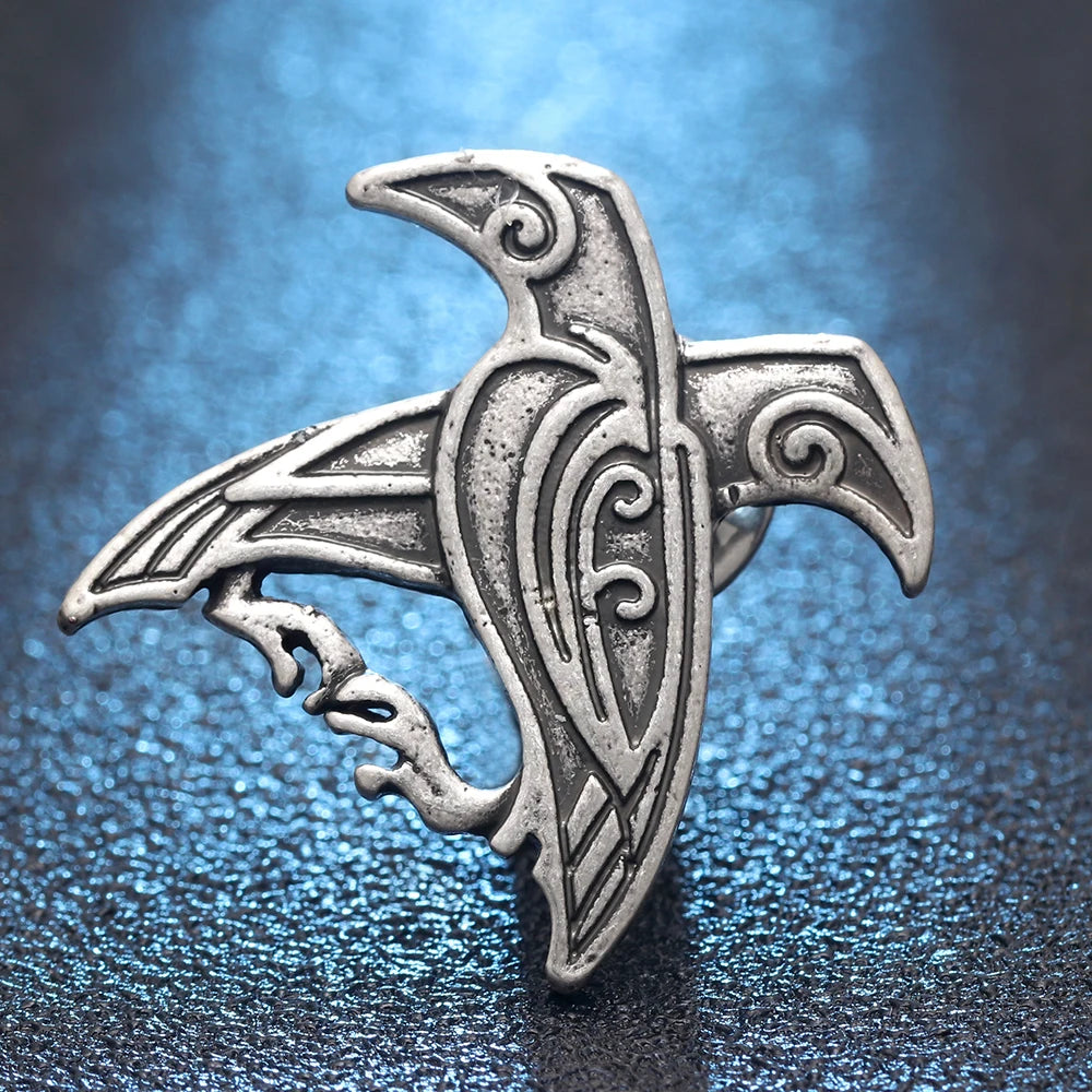 Norse Viking Odin's Ravens Pendant Brooch Pin Viking Nordic Talisman Lucky Jewelry