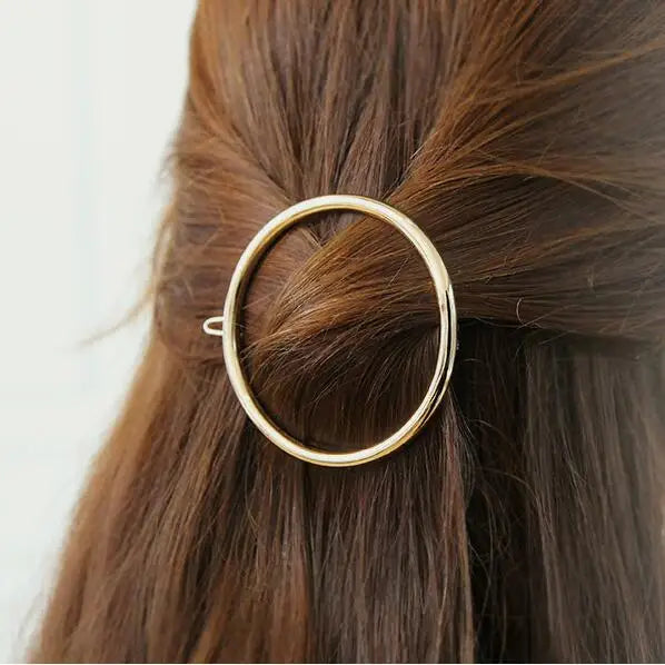 Fashion Metal Leaf Hair Clip Barrettes Hairpin Barrette Hair Claws Women Girls Trend Charm Moon Round Triangle