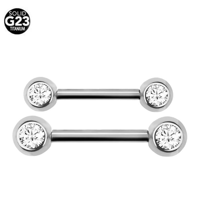 G23 Titanium Double Ball Body Piercing jewelry Straight Barbell For Tongue Lip Ear Earring Nipple Bar Ring Barbell Body 5 Color