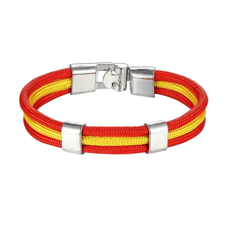 MKENDN 8 Styles Yellow Red Multilayer Rope Leather Bracelet Magnet Bracelets 550Paracord Survival Bracelets Pulseras