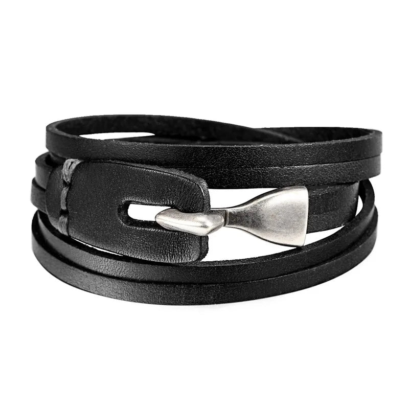 MKENDN New Arrival 3 Colors Multilayer Charm Leather Bracelet Men Women Anchor Bracelet hope Femme friendship bracelet