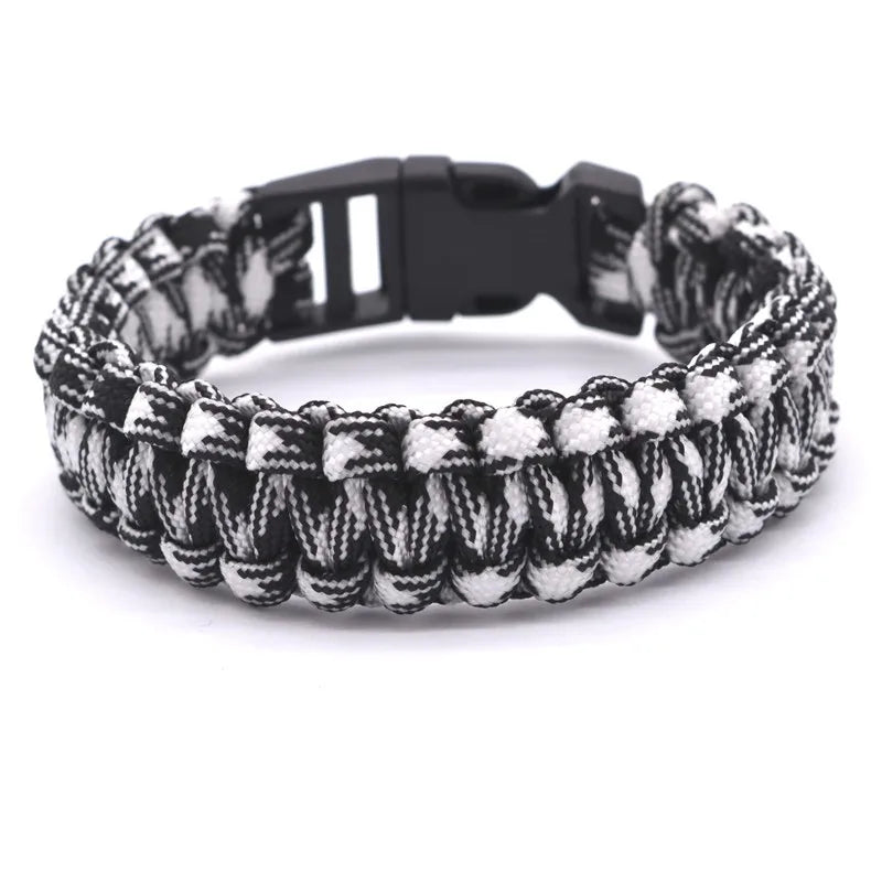 Outdoor Travel Camping Thin Army green Braided Cobra Weave Plastic Buckle Paracord Survival Bracelet