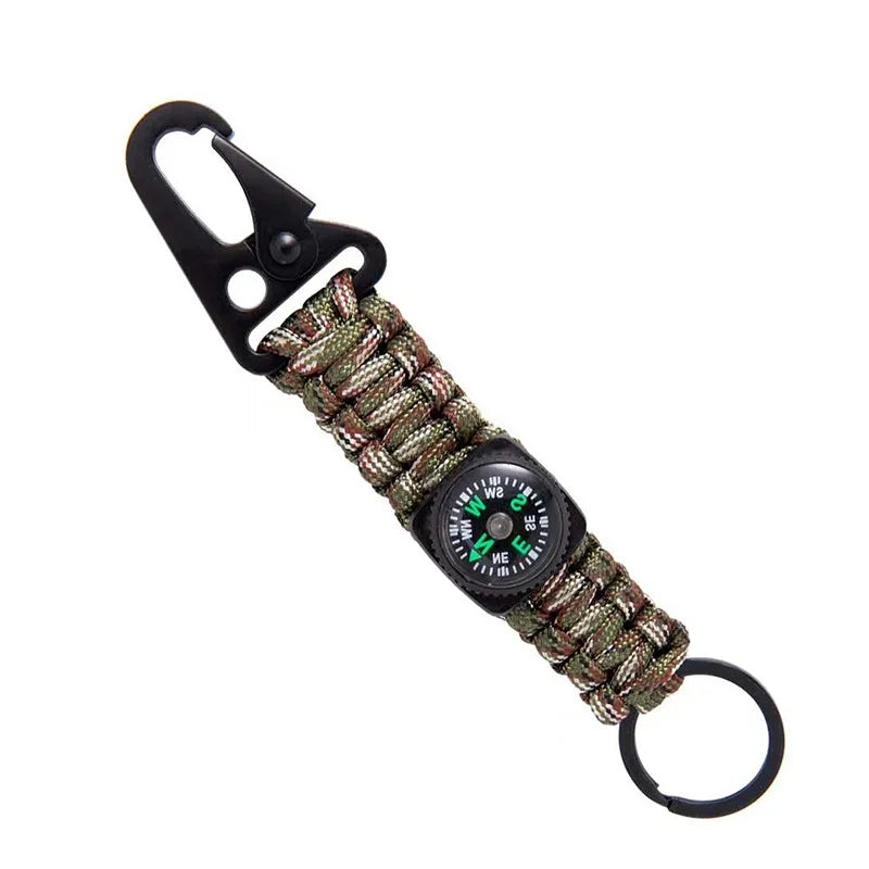 Men Women Umbrella Rope Compass Climb Keychain Tactical Survival Tool Carabiner Hook Cord Backpack Buckle Outdoor Style