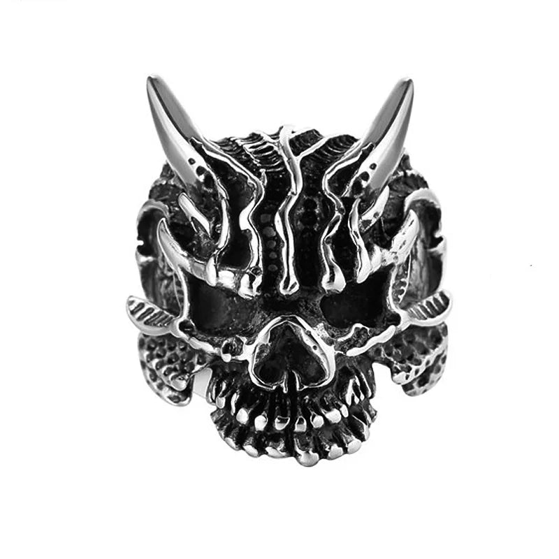 Personality Animal Dragon Elephant Lion Tiger Wolf Rings for Men Stainless Steel Cool Biker Ring Fashion Jewelry Accessories