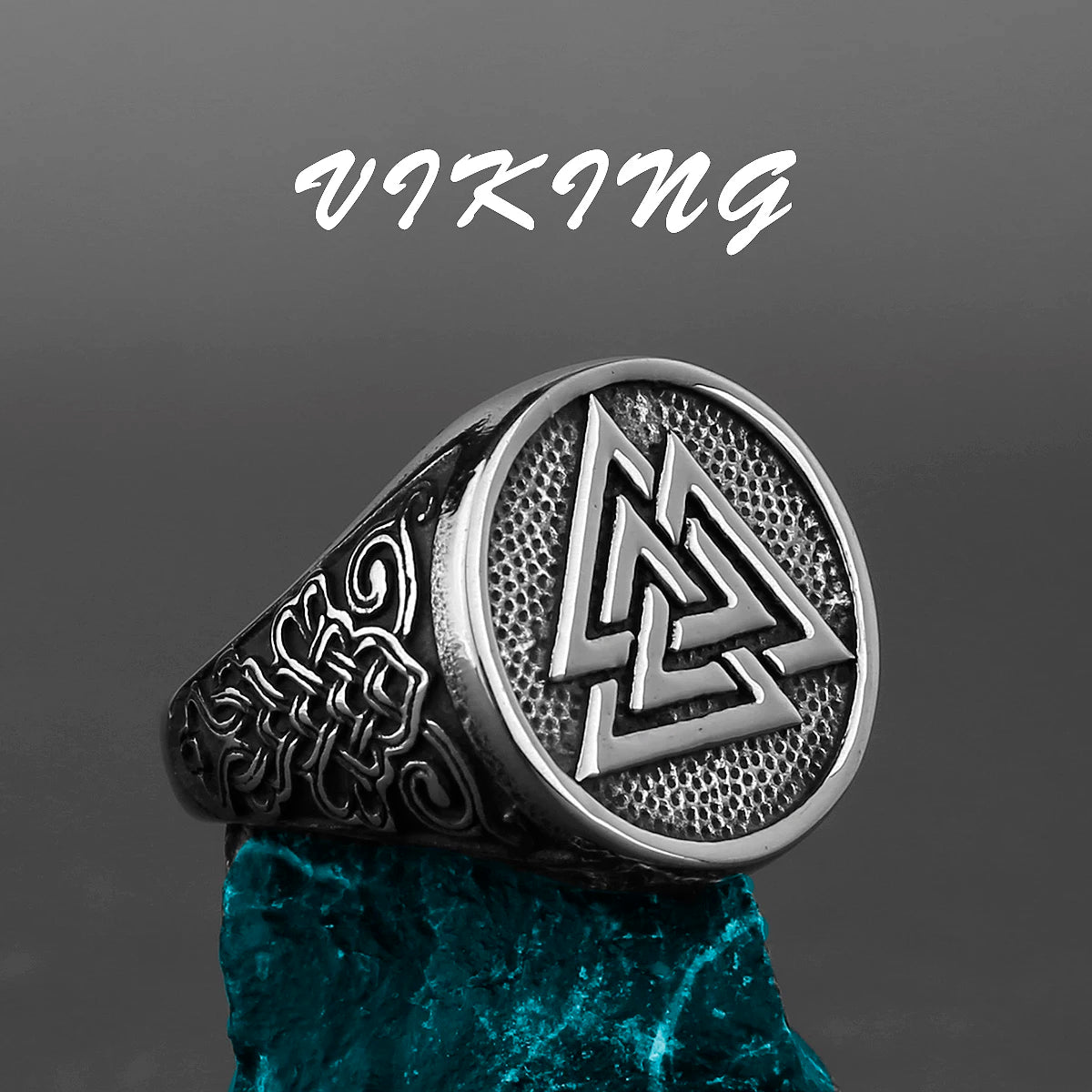 Nordic Viking Stainless Steel Ring Anchor Compass Tree of Life Viking Rune Wolf Men and Women Ring Jewelry Factory Wholesale