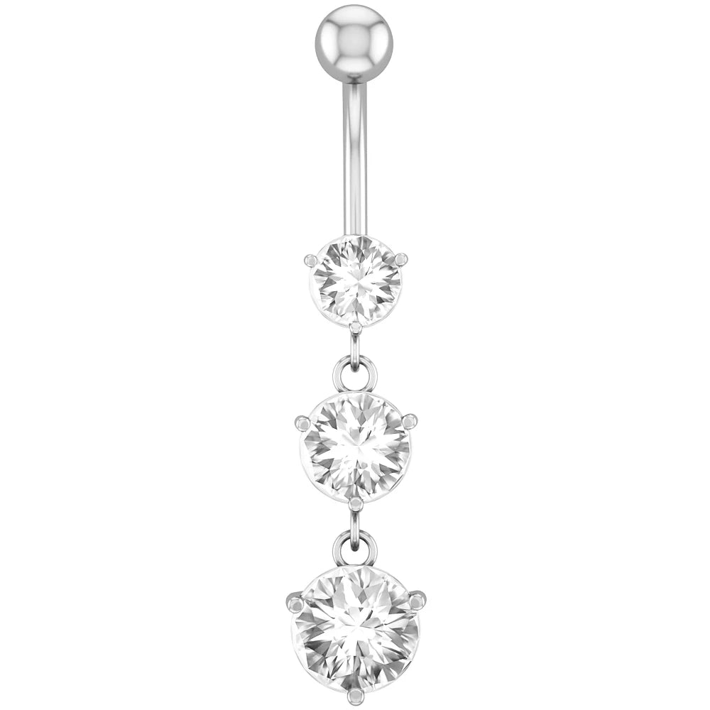 Piercing de nombril pendant couleur or rose, anneaux de nombril en acier 14 g, piercing de nombril en cristal CZ opale, bijoux Ombligo