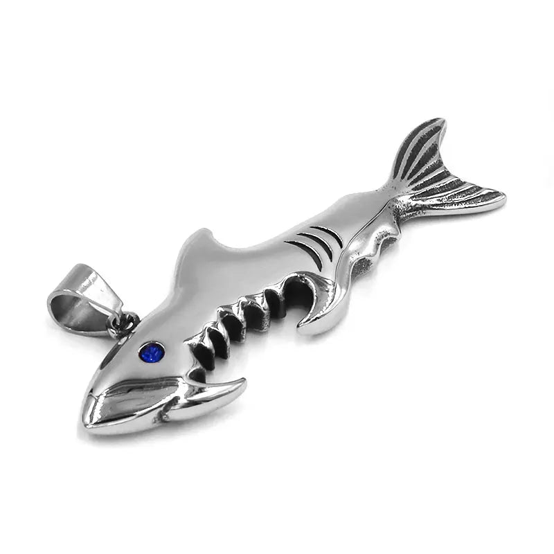 Fashion Shark Pendant Stainless Steel Jewelry Shark Bottle Opener Biker Mens Women Pendant SWP0543A