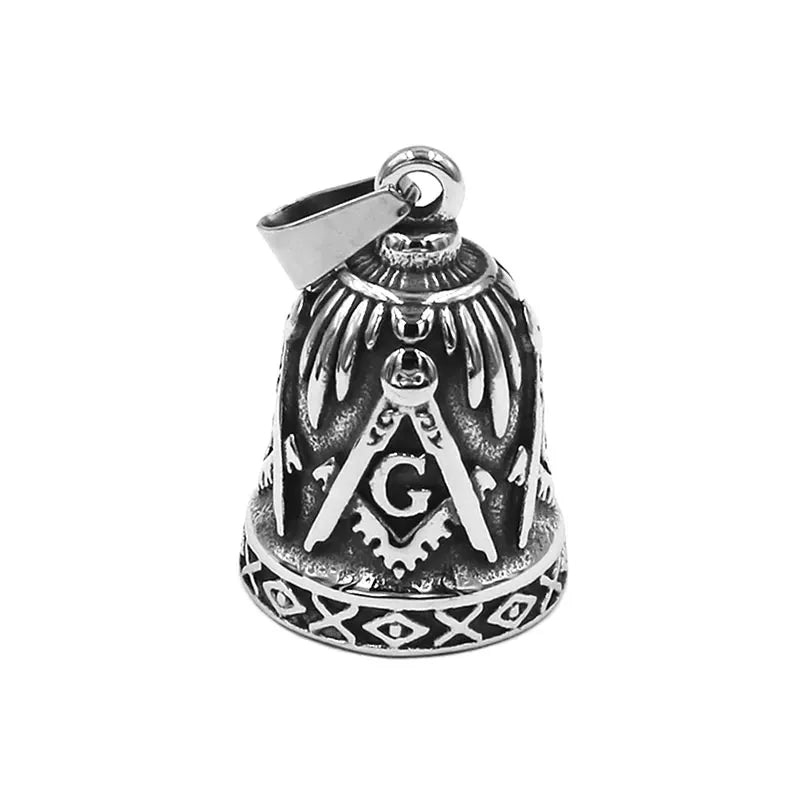 Freemason Masonic Bell Pendant Stainless Steel Jewelry Fashion Masonic Biker Mens Pendant Wholesale SWP0551A