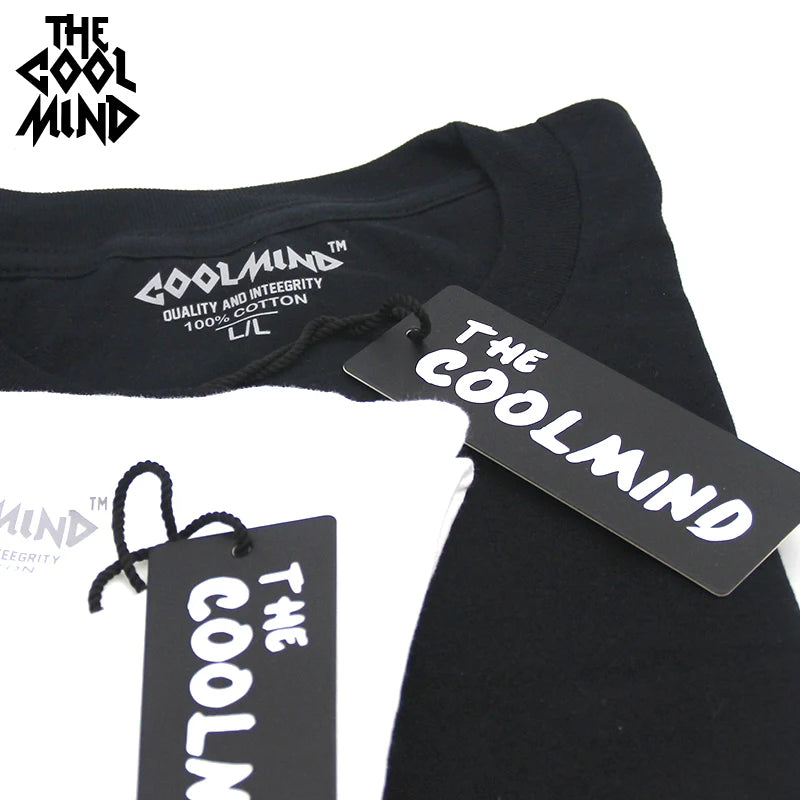 THE COOLMIND Camiseta holgada informal de manga corta de algodón de alta calidad con cuello redondo y estampado de búho para hombre