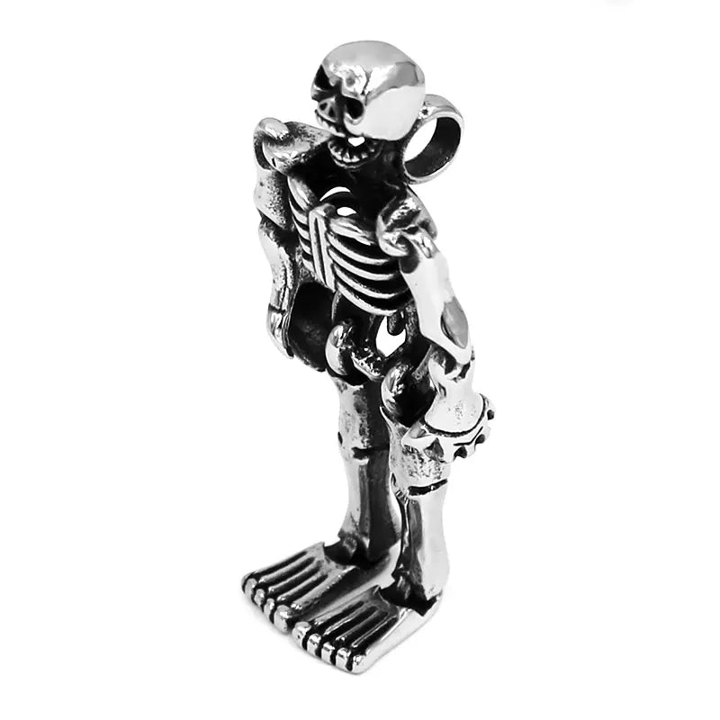 Skull Skeleton Biker Pendant Stainless Steel Jewelry Gothic Ghost Skull Motor Biker Men Pendant SWP0605A