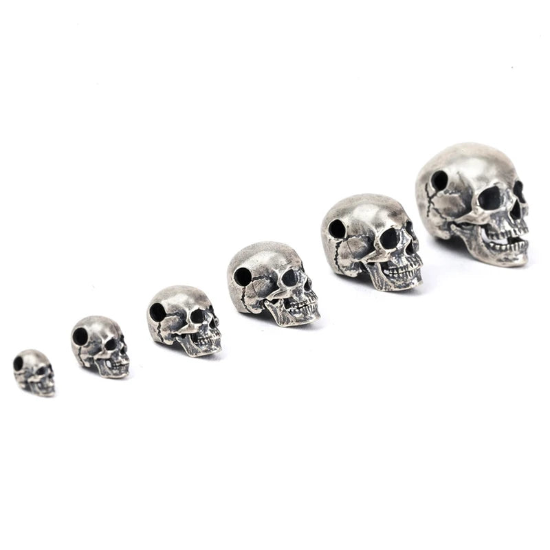 MKENDN 100% 925 Sterling Silver Punk Rock Skull Pendant For Necklace Men Women Fashion Accessories Jewelry