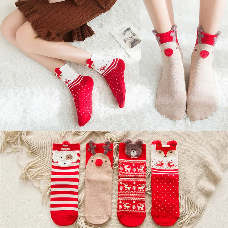 Chaussettes de Noël de dessin animé Ornements Décorations de joyeux Noël pour la maison Cadeaux de Noël Noël Navidad Bonne année Fournitures