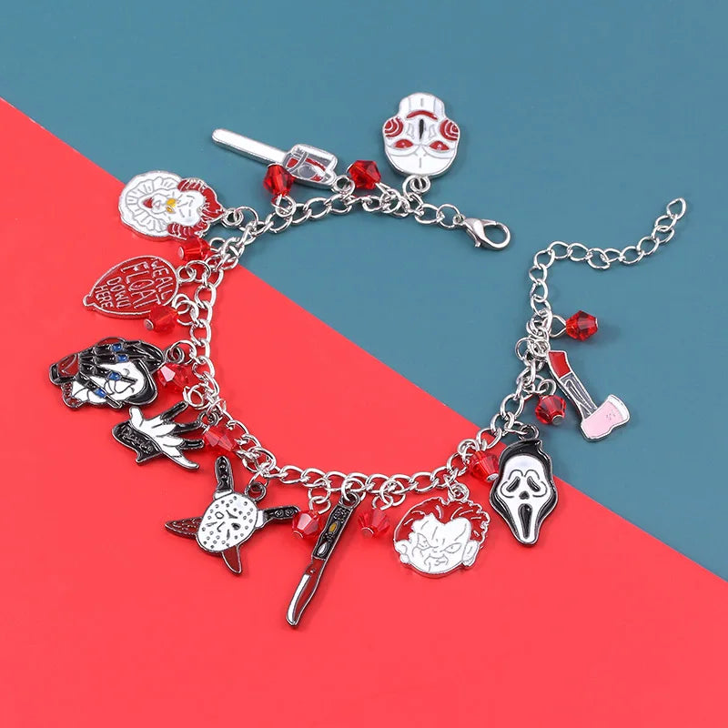 Horror Charms Bracelet Halloween Figure Pendant Bangles Bracelets for Women Men Jewelry Collection Gift